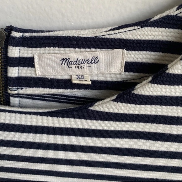 Madewell Gallerists Navy and White Ponte Striped 3/4 Sleeve Top Size XSmall - Picture 12 of 13